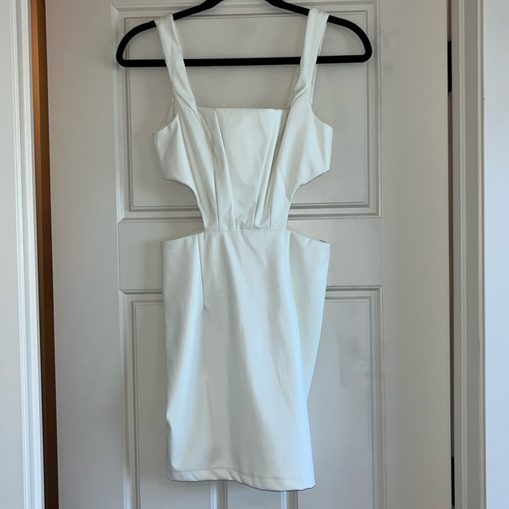 White leather mini